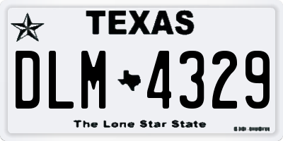TX license plate DLM4329
