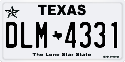 TX license plate DLM4331