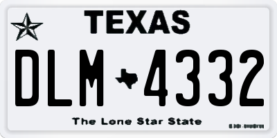 TX license plate DLM4332