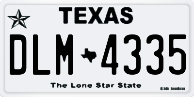 TX license plate DLM4335