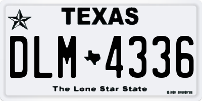 TX license plate DLM4336