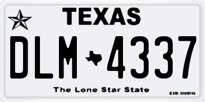 TX license plate DLM4337