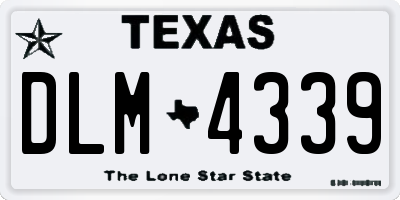 TX license plate DLM4339