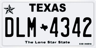 TX license plate DLM4342