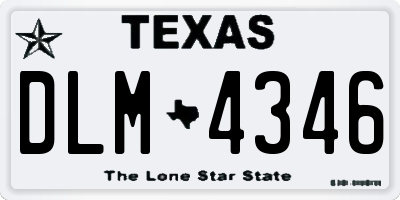 TX license plate DLM4346
