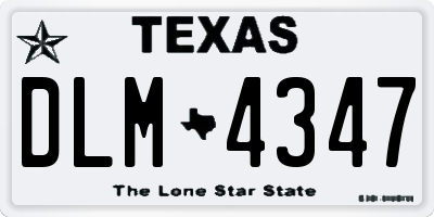 TX license plate DLM4347