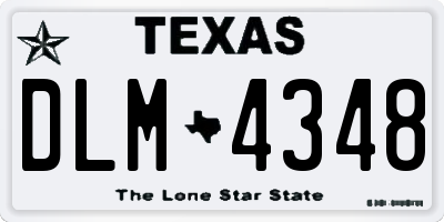 TX license plate DLM4348