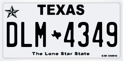 TX license plate DLM4349
