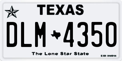 TX license plate DLM4350