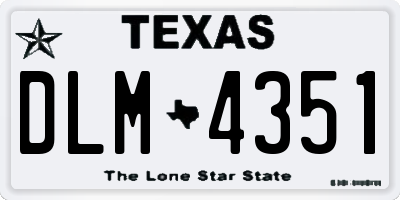 TX license plate DLM4351