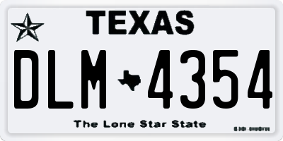 TX license plate DLM4354