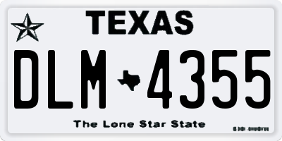 TX license plate DLM4355