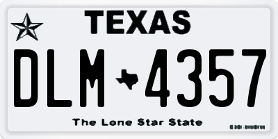 TX license plate DLM4357