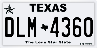 TX license plate DLM4360