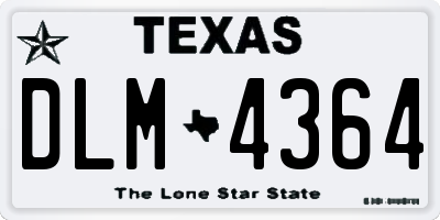 TX license plate DLM4364
