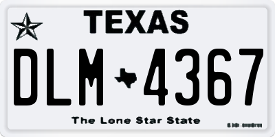 TX license plate DLM4367