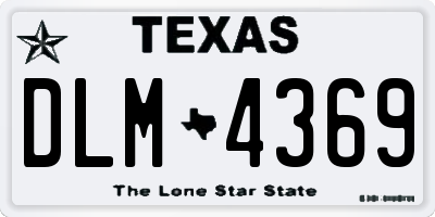 TX license plate DLM4369