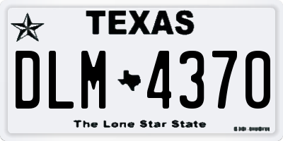 TX license plate DLM4370