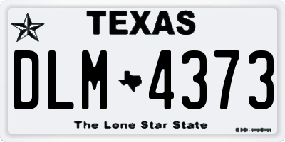TX license plate DLM4373