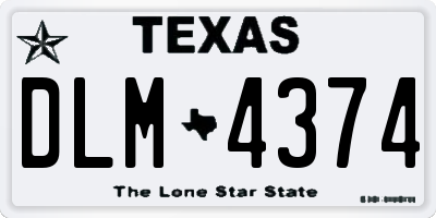 TX license plate DLM4374