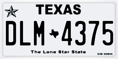 TX license plate DLM4375