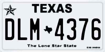 TX license plate DLM4376