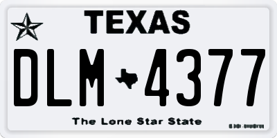 TX license plate DLM4377