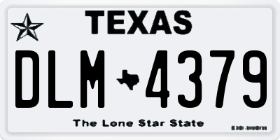TX license plate DLM4379
