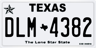 TX license plate DLM4382