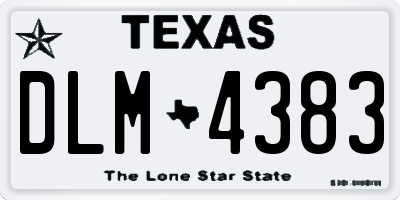 TX license plate DLM4383