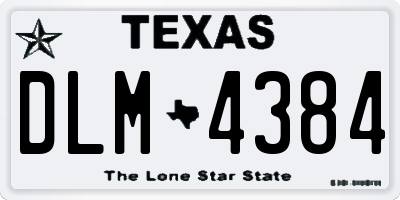TX license plate DLM4384
