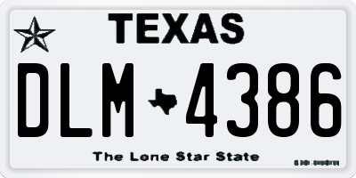TX license plate DLM4386