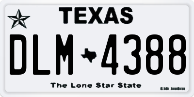 TX license plate DLM4388
