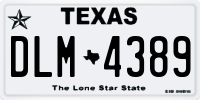 TX license plate DLM4389