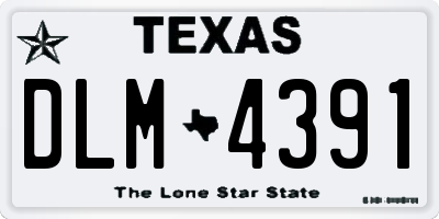 TX license plate DLM4391