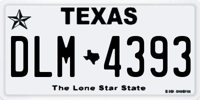TX license plate DLM4393