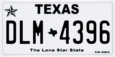 TX license plate DLM4396