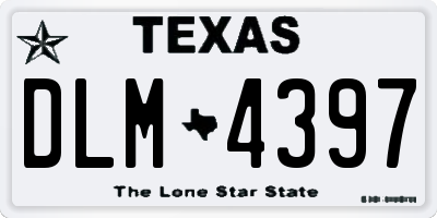 TX license plate DLM4397