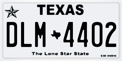 TX license plate DLM4402