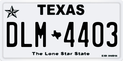 TX license plate DLM4403