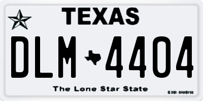 TX license plate DLM4404