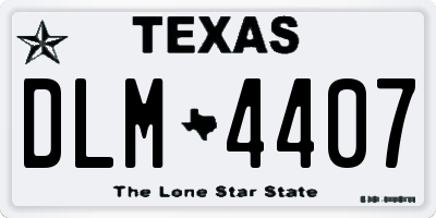 TX license plate DLM4407