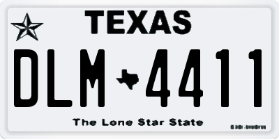 TX license plate DLM4411