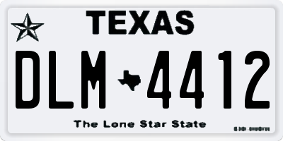 TX license plate DLM4412