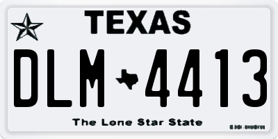 TX license plate DLM4413