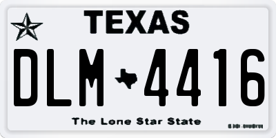 TX license plate DLM4416