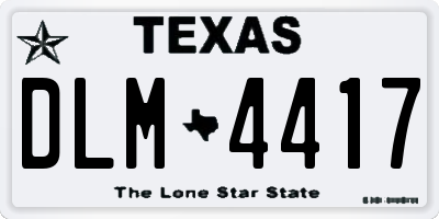 TX license plate DLM4417