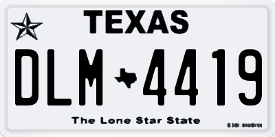 TX license plate DLM4419