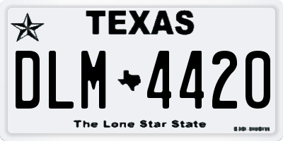 TX license plate DLM4420