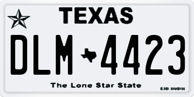 TX license plate DLM4423